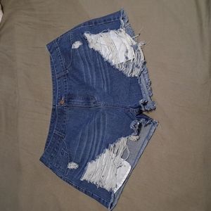 Women's high waist Ripped Jean Shorts
